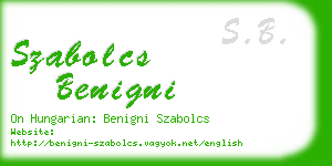 szabolcs benigni business card
